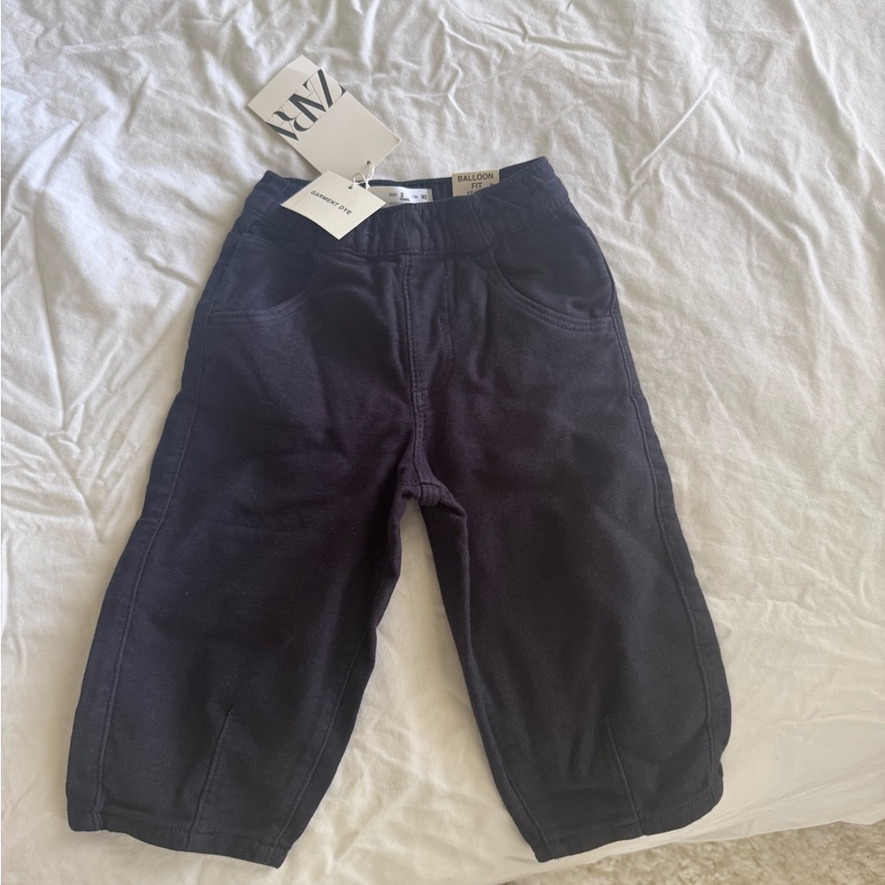 ZARA Kids Black Balloon-Fit Joggers